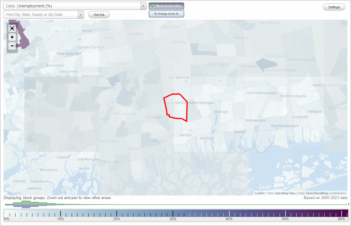 Work and Jobs in North Merrick, New York (NY) Detailed Stats