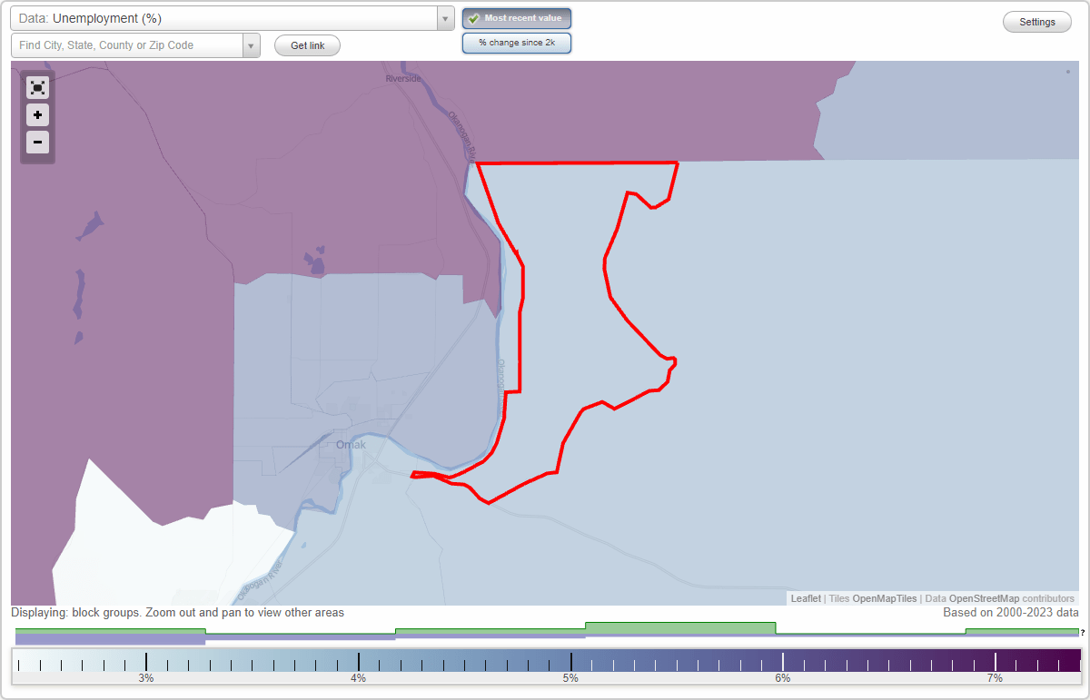 Work and Jobs in North Omak, Washington (WA) Detailed Stats