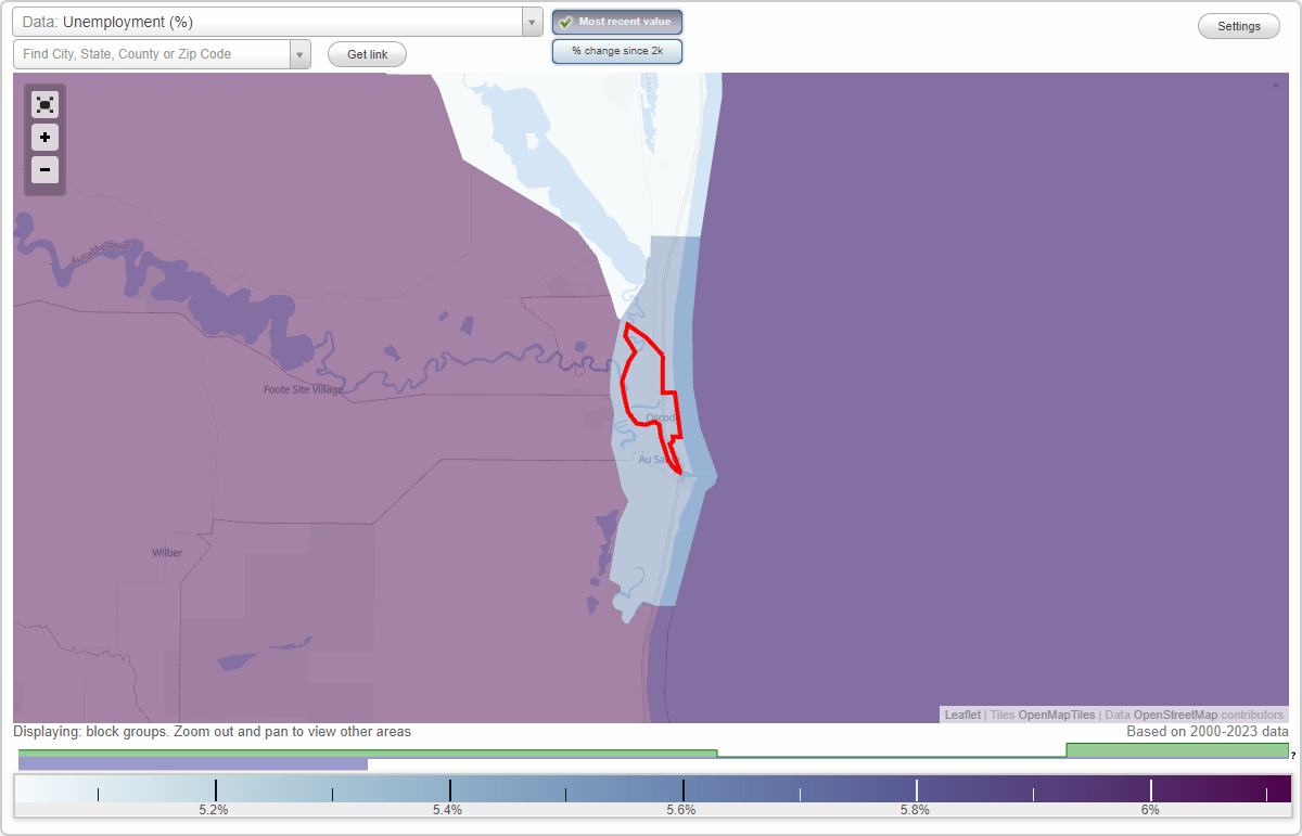 Work and Jobs in Oscoda, Michigan (MI) Detailed Stats Occupations