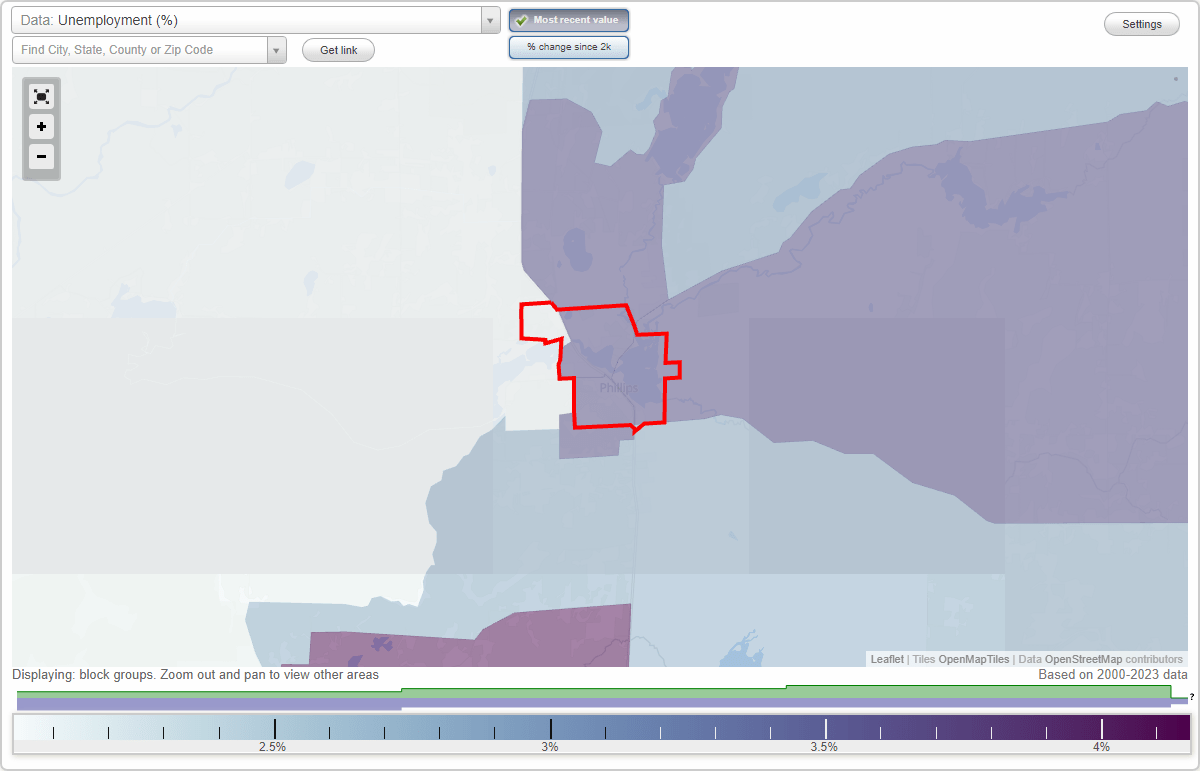 Work and Jobs in Phillips, Wisconsin (WI) Detailed Stats Occupations