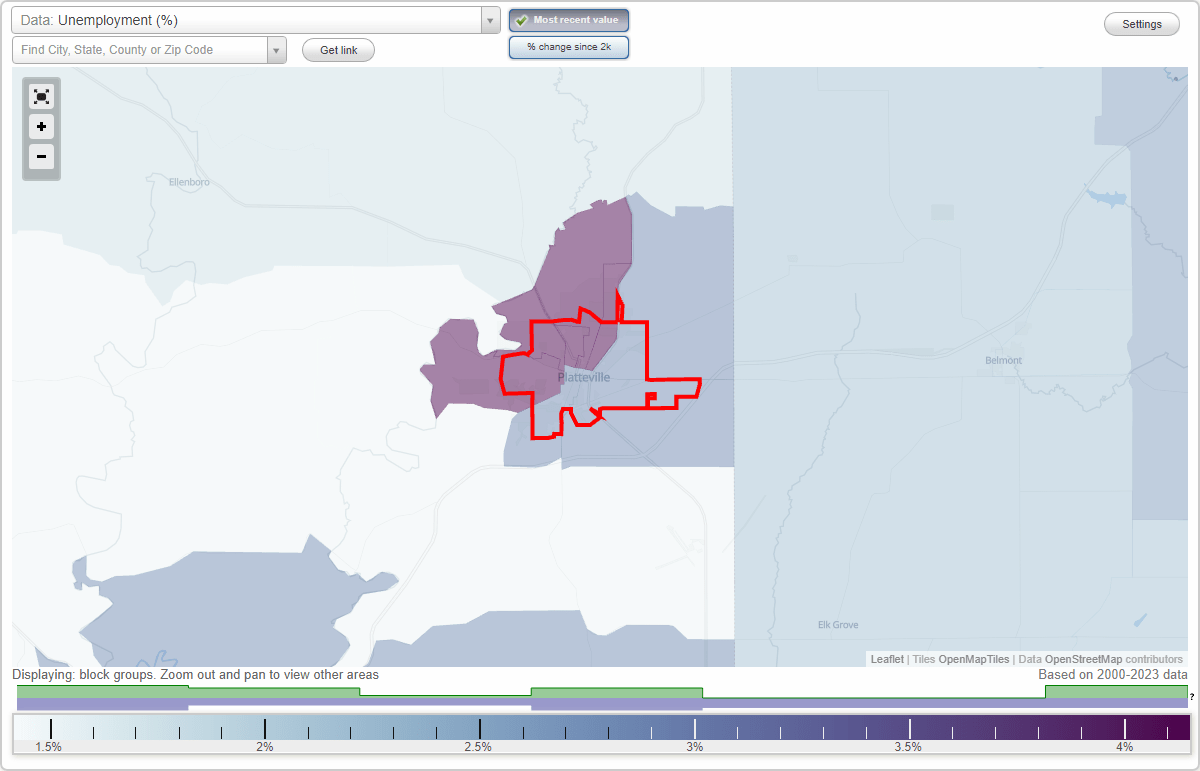 Work and Jobs in Platteville, Wisconsin (WI) Detailed Stats