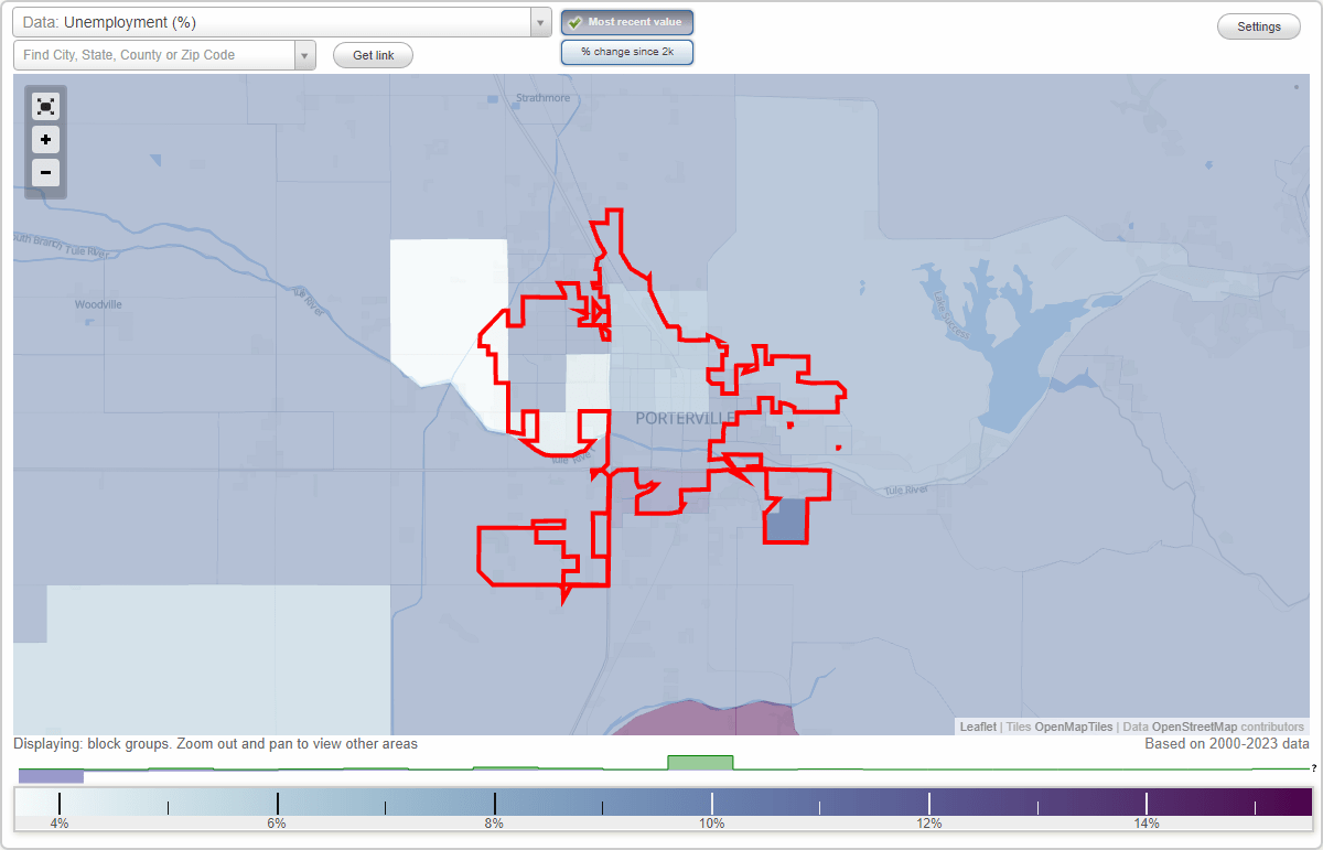 Work and Jobs in Porterville, California (CA) Detailed Stats