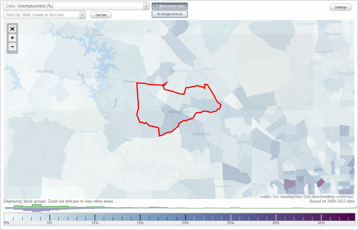Work and Jobs in Randallstown, Maryland (MD) Detailed Stats