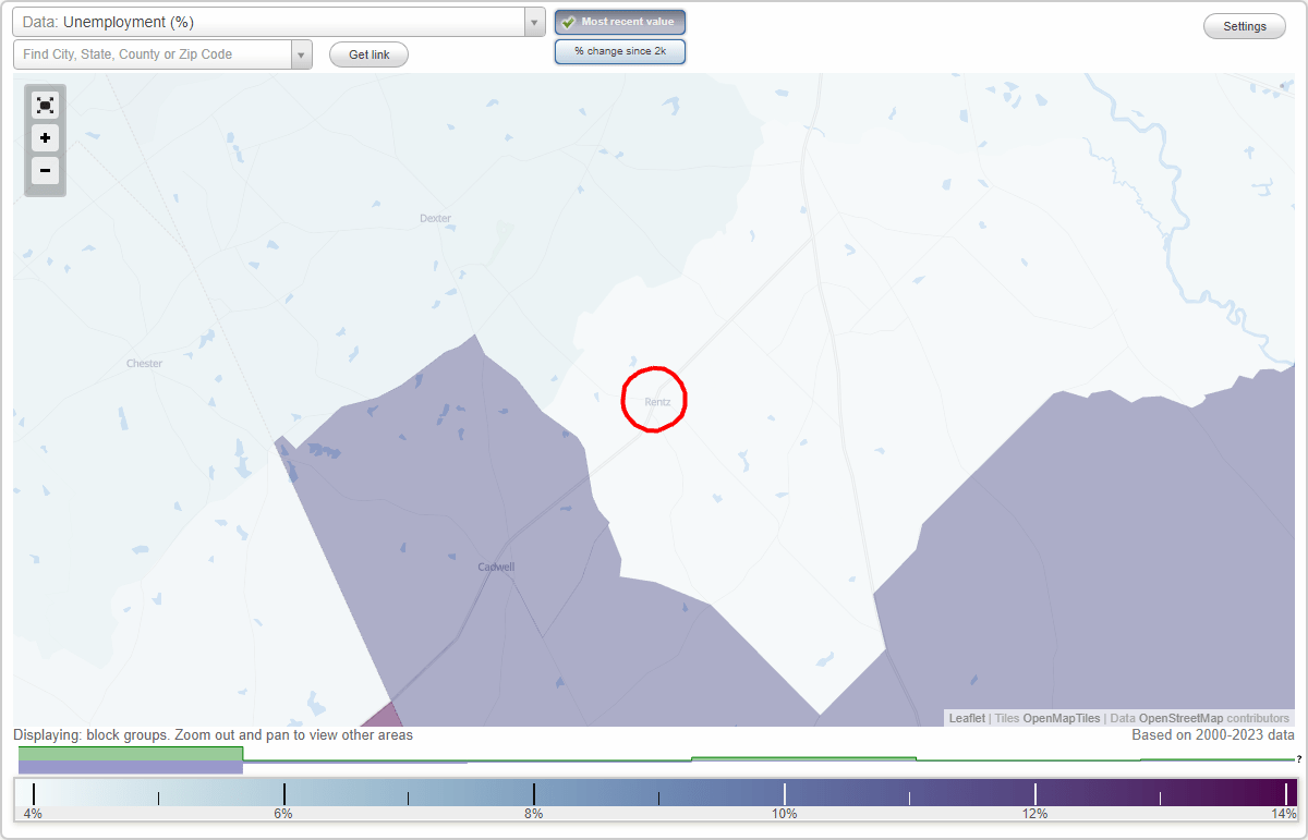 Work and Jobs in Rentz, (GA) Detailed Stats Occupations