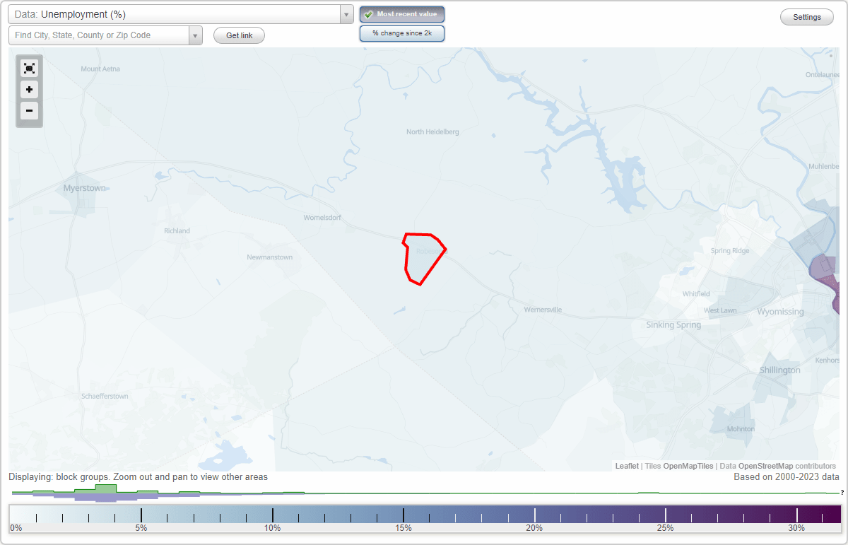 Work and Jobs in Robesonia, Pennsylvania (PA) Detailed Stats