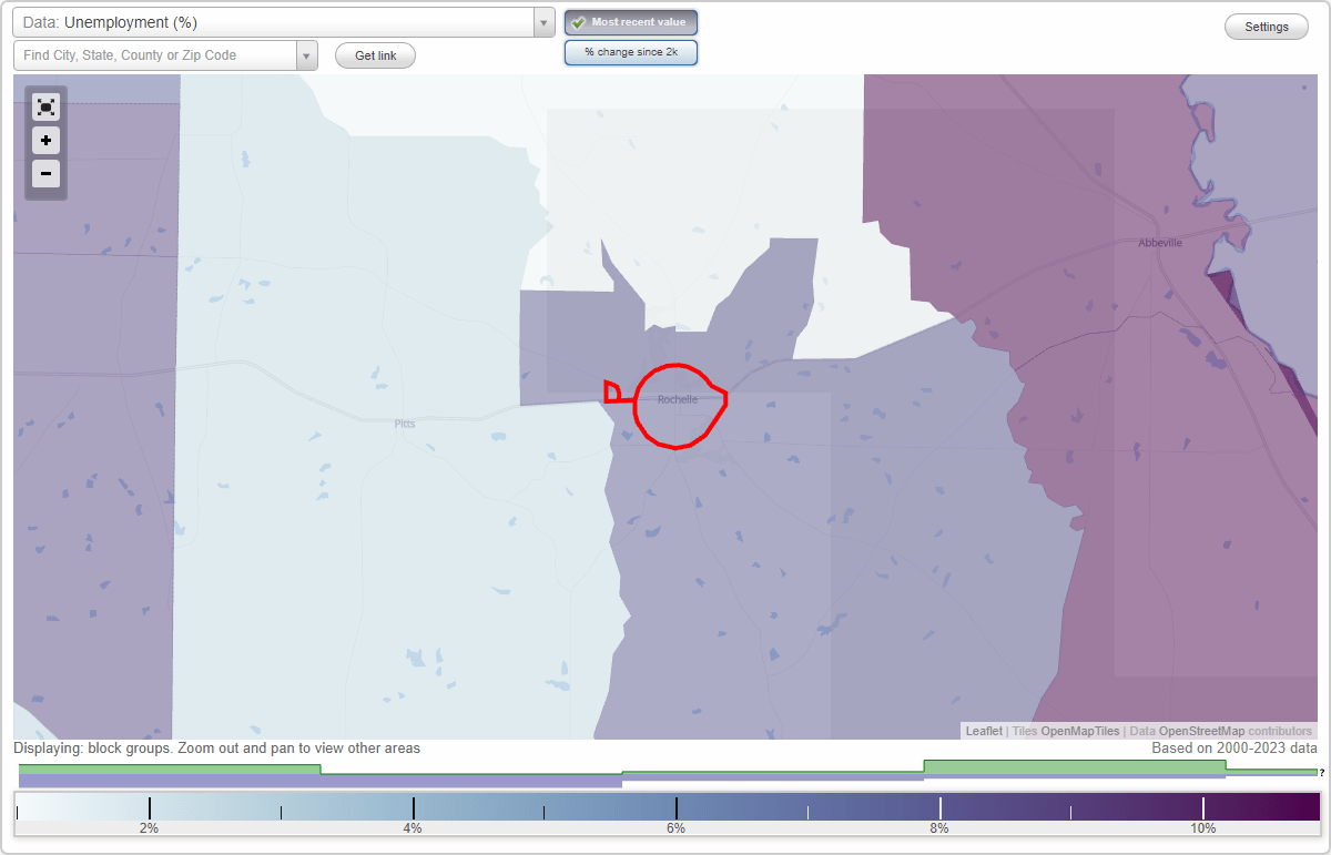 Work and Jobs in Rochelle, (GA) Detailed Stats Occupations