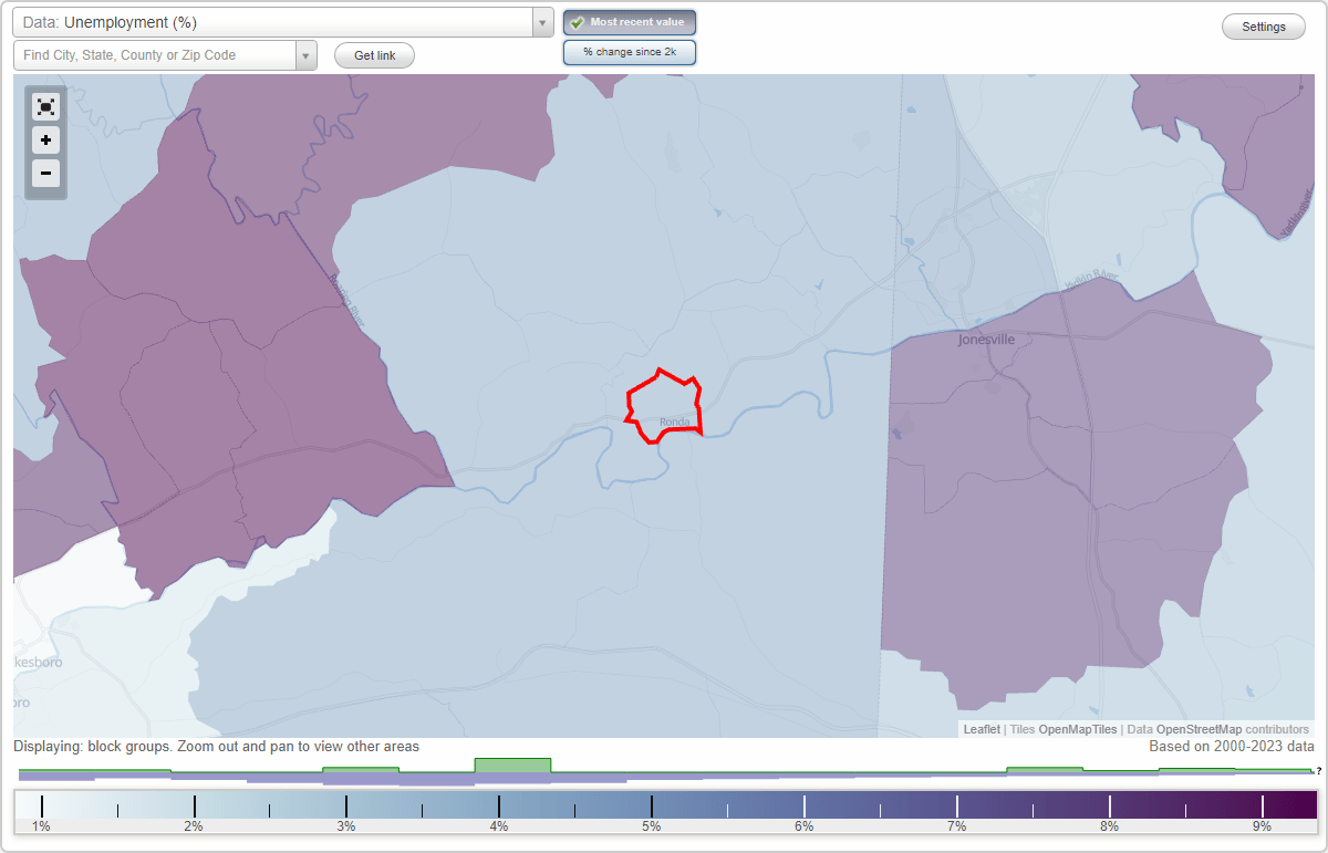 Work and Jobs in Ronda, North Carolina (NC) Detailed Stats Occupations