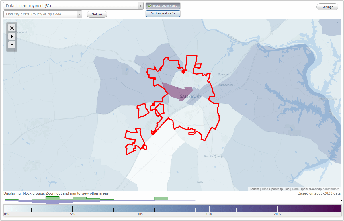 Work and Jobs in Salisbury, North Carolina (NC) Detailed Stats