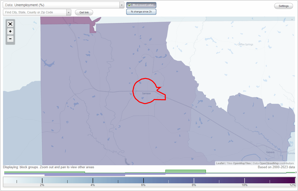 Work and Jobs in Samson, Alabama (AL) Detailed Stats Occupations, Industries, Unemployment