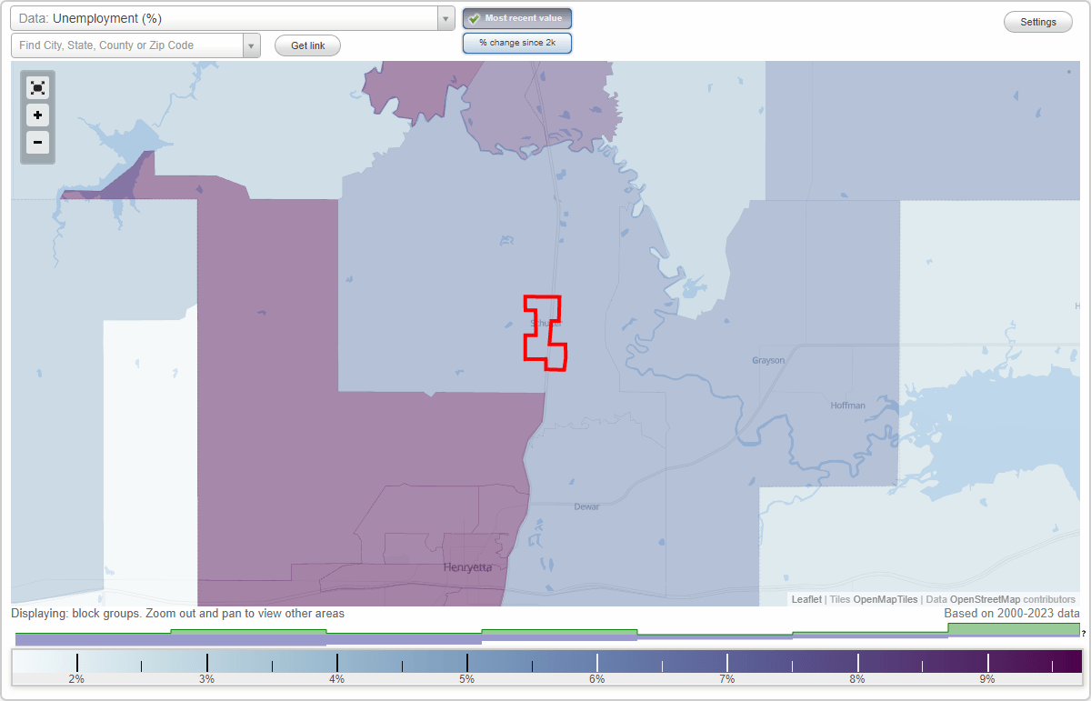 Work and Jobs in Schulter, Oklahoma (OK) Detailed Stats Occupations