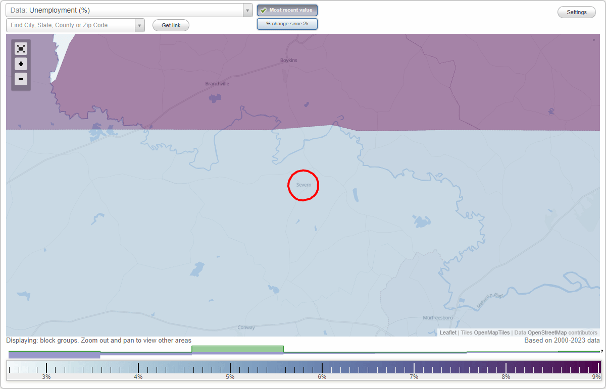 Work and Jobs in Severn, North Carolina (NC) Detailed Stats