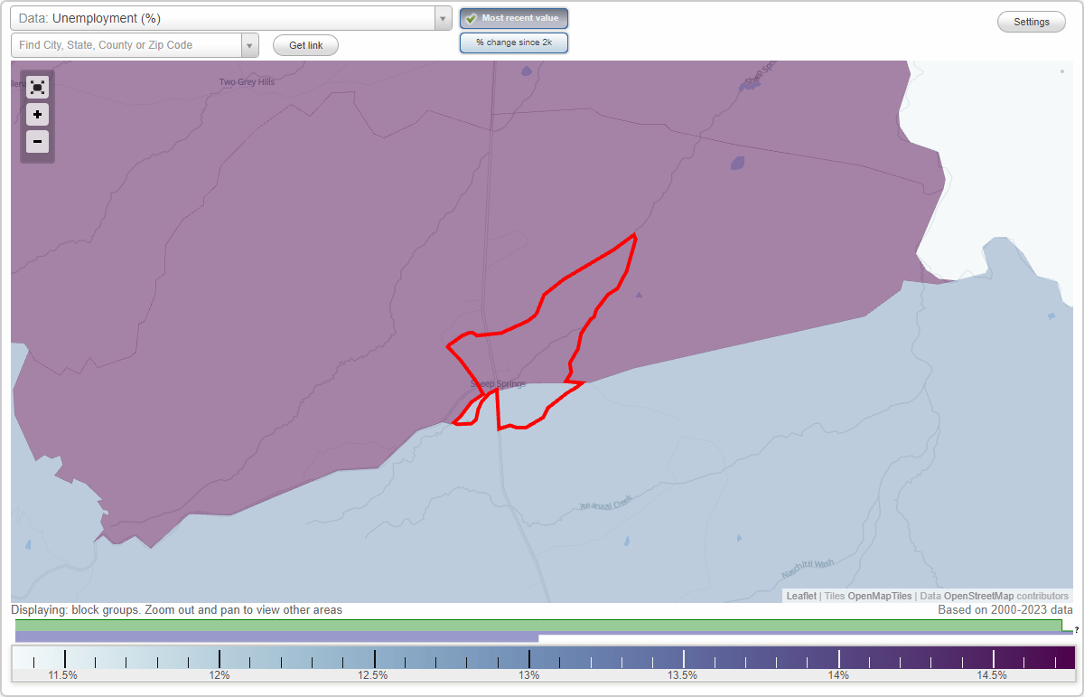 Work and Jobs in Sheep Springs, New Mexico (NM) Detailed Stats