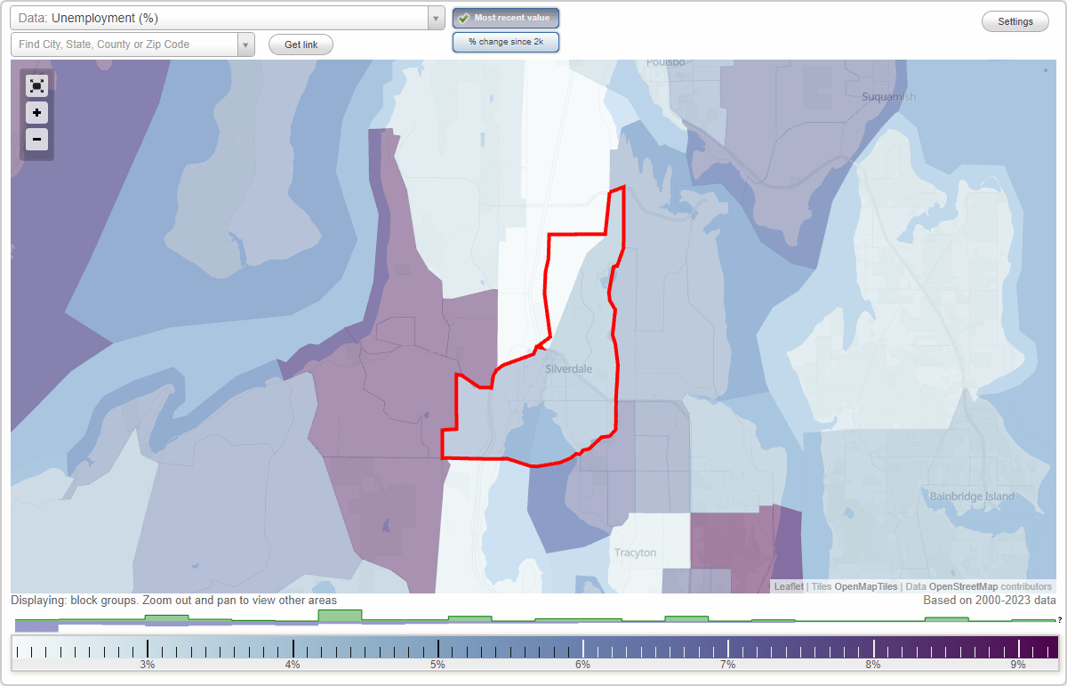 Work and Jobs in Silverdale, Washington (WA) Detailed Stats