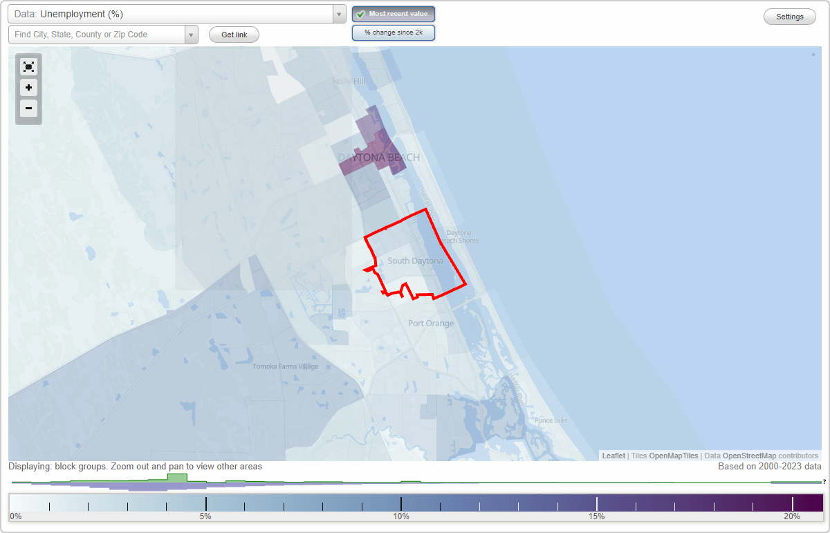 Work and Jobs in South Daytona, Florida (FL) Detailed Stats