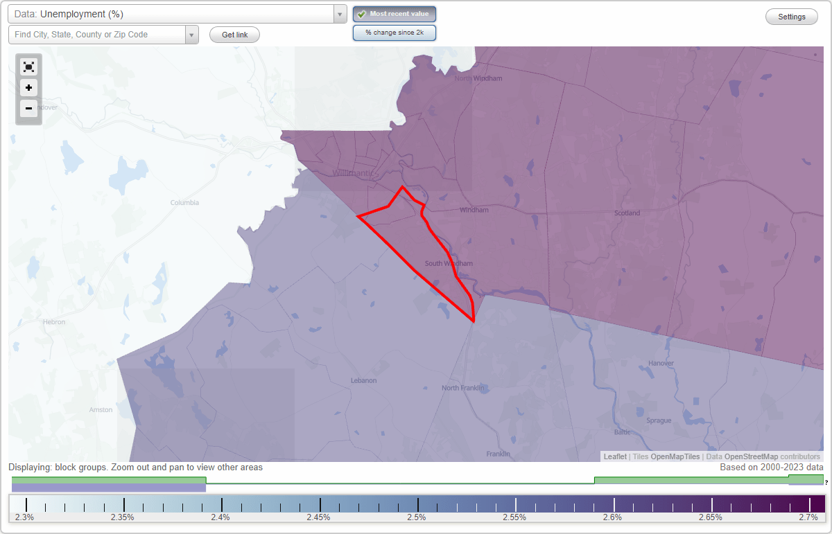 Work and Jobs in South Windham, Connecticut (CT) Detailed Stats
