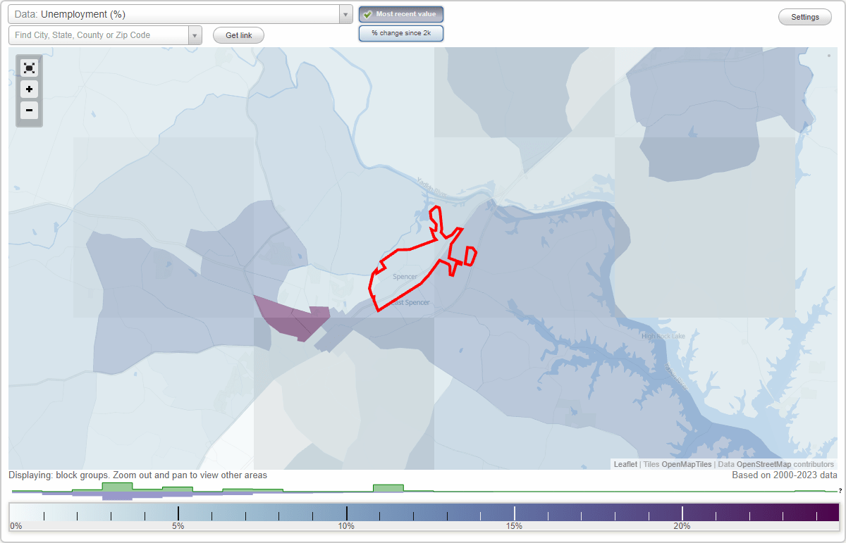 Work and Jobs in Spencer, North Carolina (NC) Detailed Stats