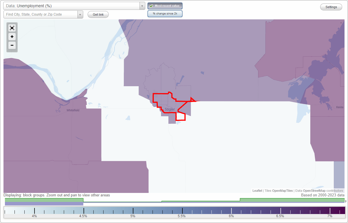 Work and Jobs in Stigler, Oklahoma (OK) Detailed Stats Occupations