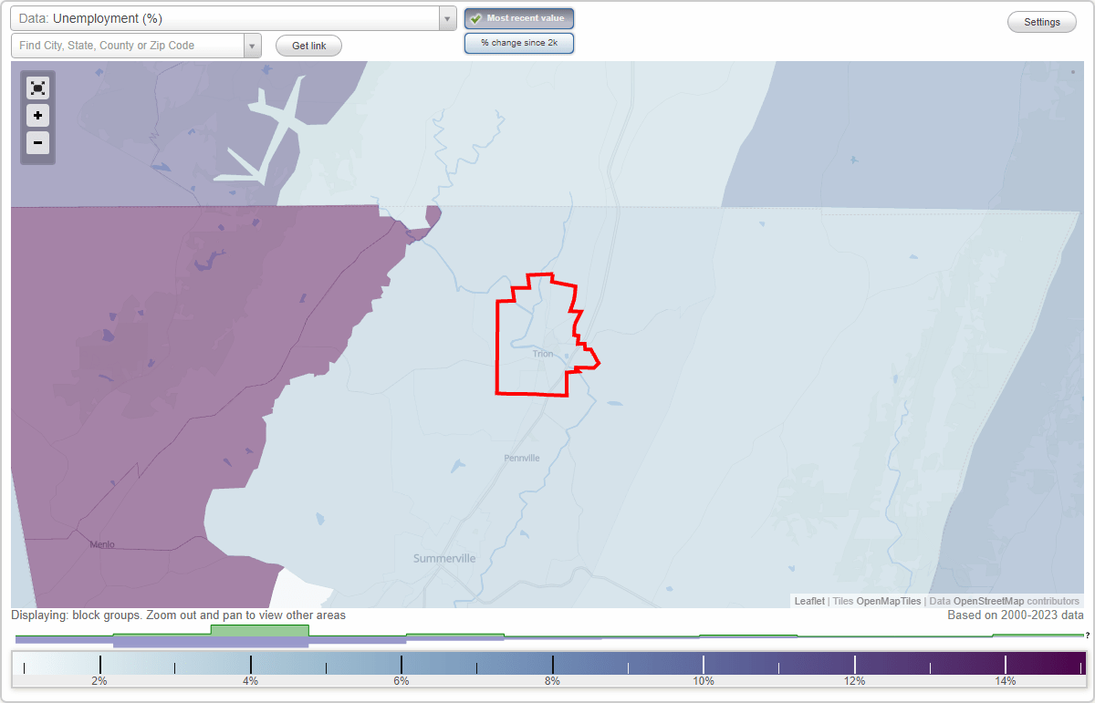 Work and Jobs in Trion, (GA) Detailed Stats Occupations