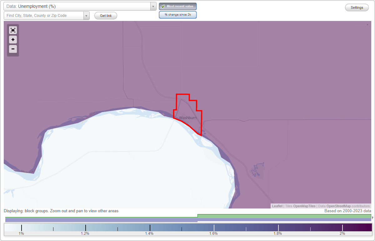 Work and Jobs in Washburn, North Dakota (ND) Detailed Stats