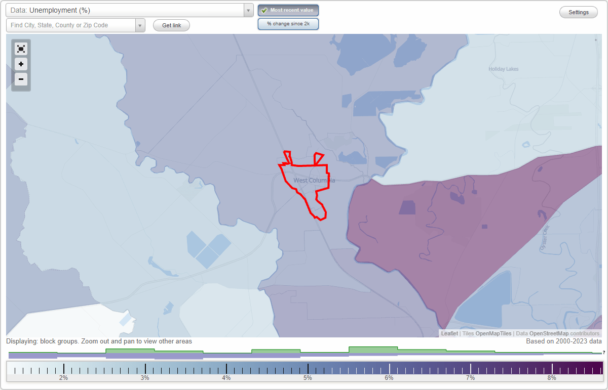 Work and Jobs in West Columbia, Texas (TX) Detailed Stats Occupations