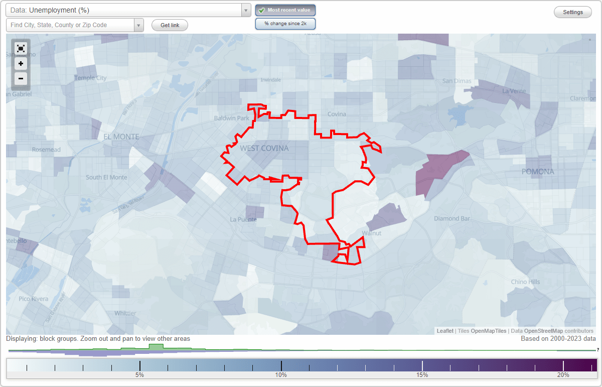 Work and Jobs in West Covina, California (CA) Detailed Stats
