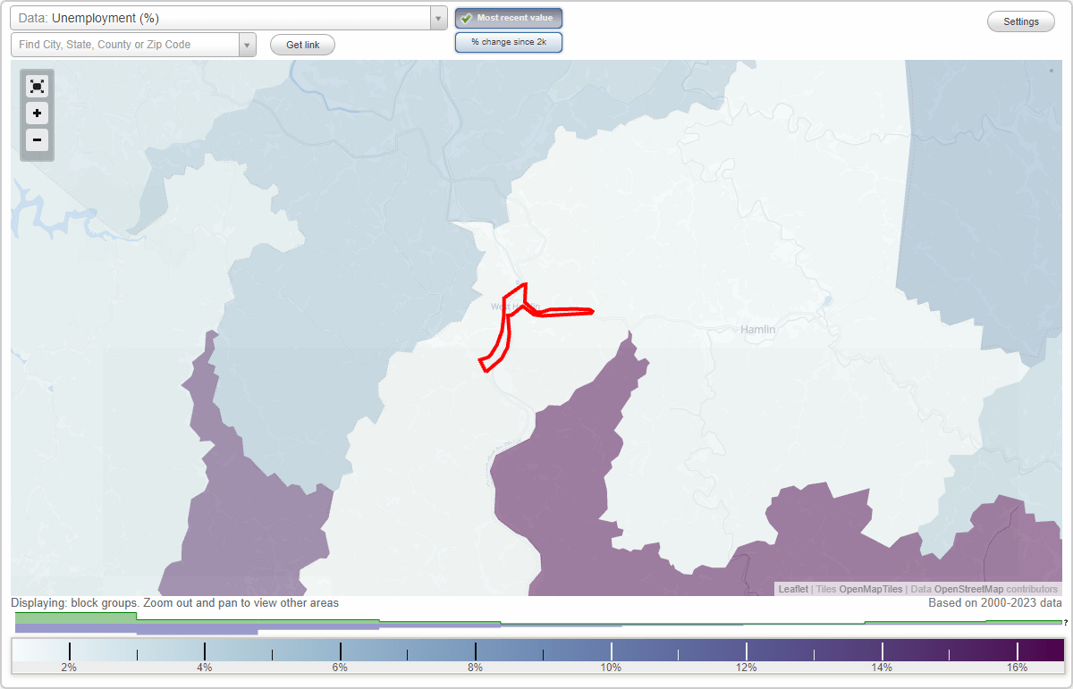 Work and Jobs in West Hamlin, West Virginia (WV) Detailed Stats