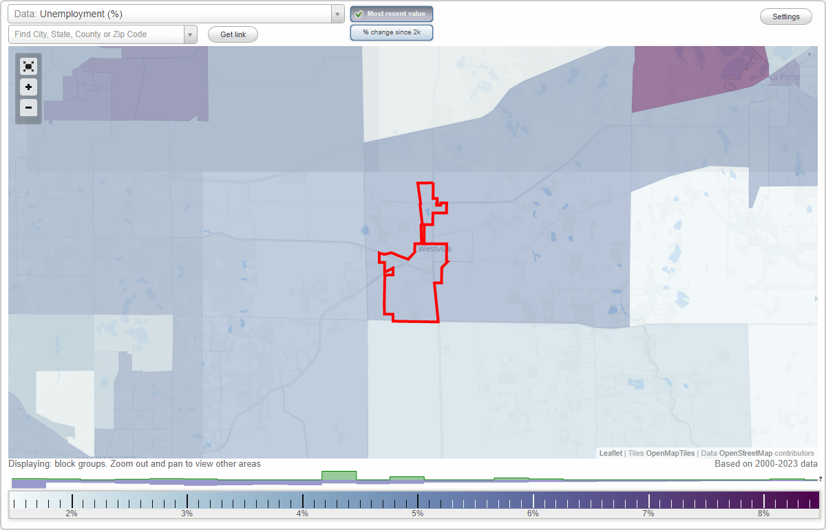 Work and Jobs in Westville, Indiana (IN) Detailed Stats Occupations