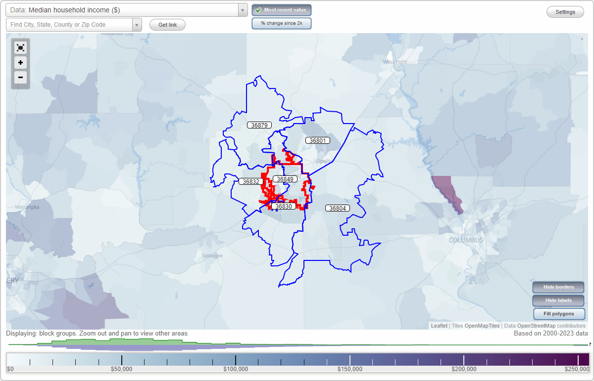ZIP Code 36832 Map, Demographics, More for Auburn, AL