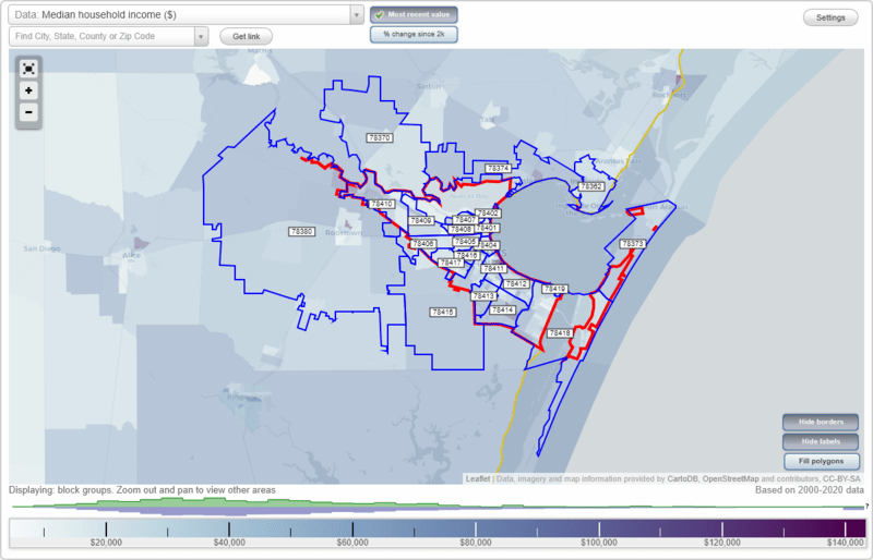 Corpus Christi, Texas (TX) Zip Code Map Locations, Demographics