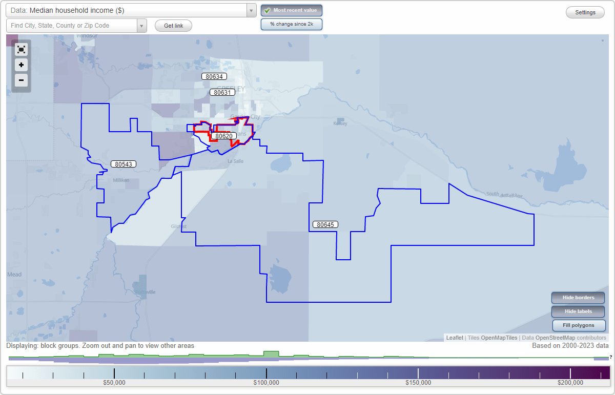 Evans, Colorado (CO) Zip Code Map Locations, Demographics list of