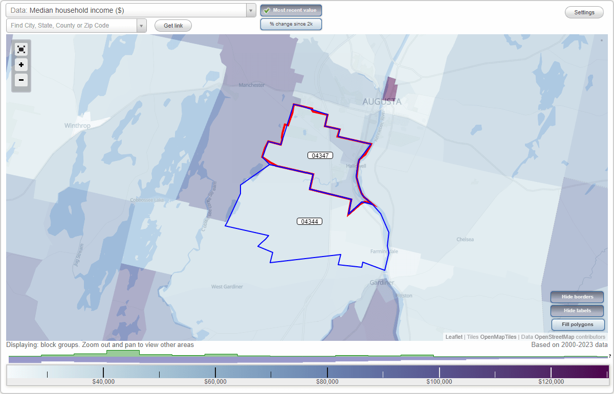 Hallowell, Maine (ME) Zip Code Map Locations, Demographics list of