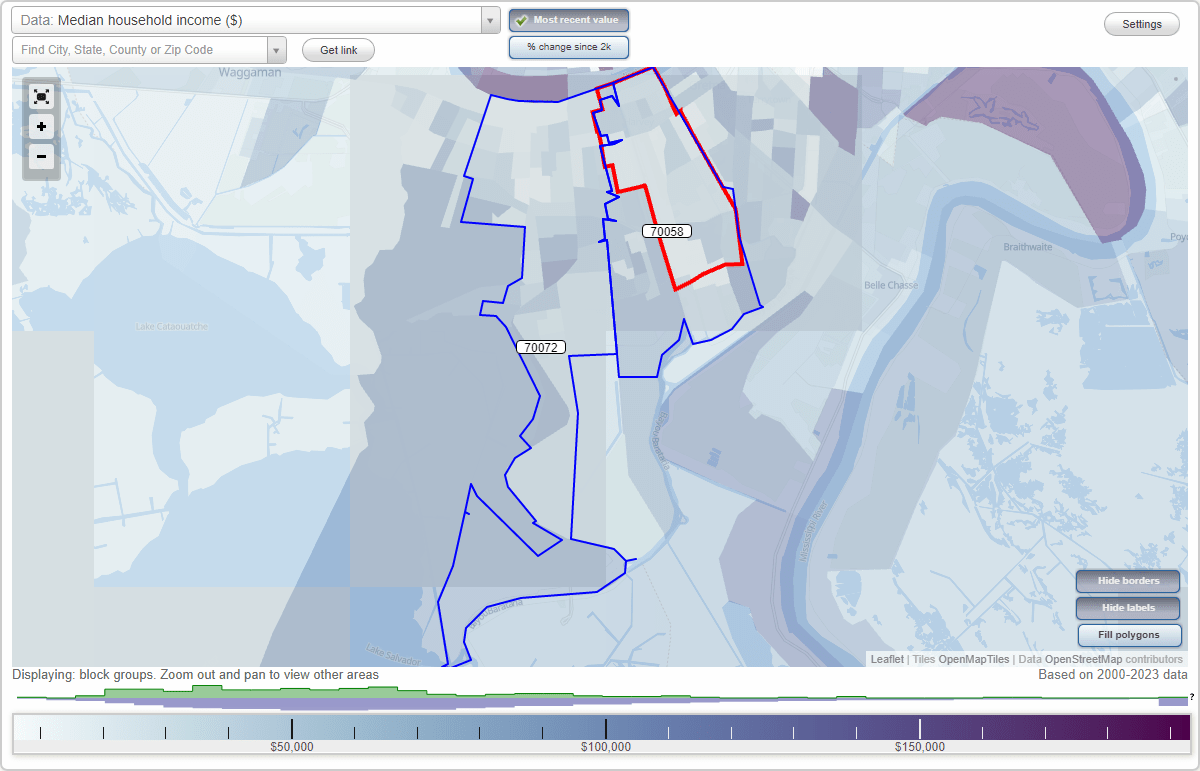 Harvey, Louisiana (LA) Zip Code Map Locations, Demographics list of zip codes