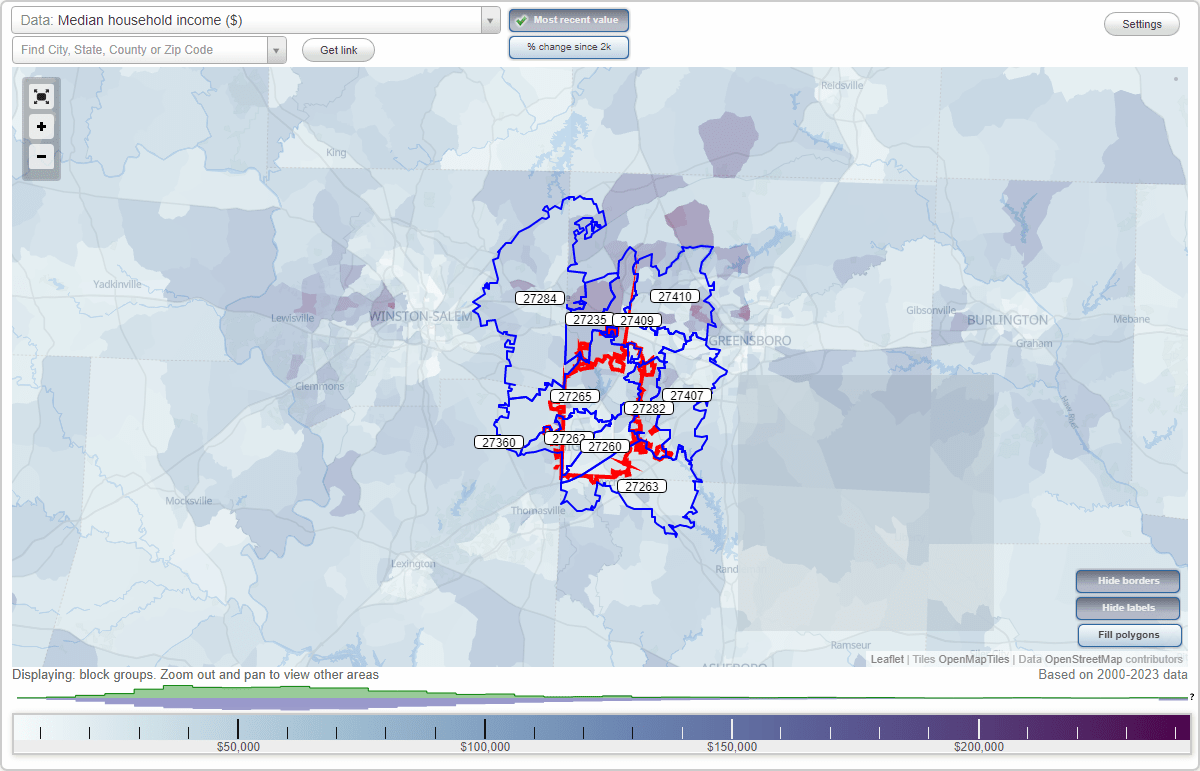 High Point NC Zip Code Map