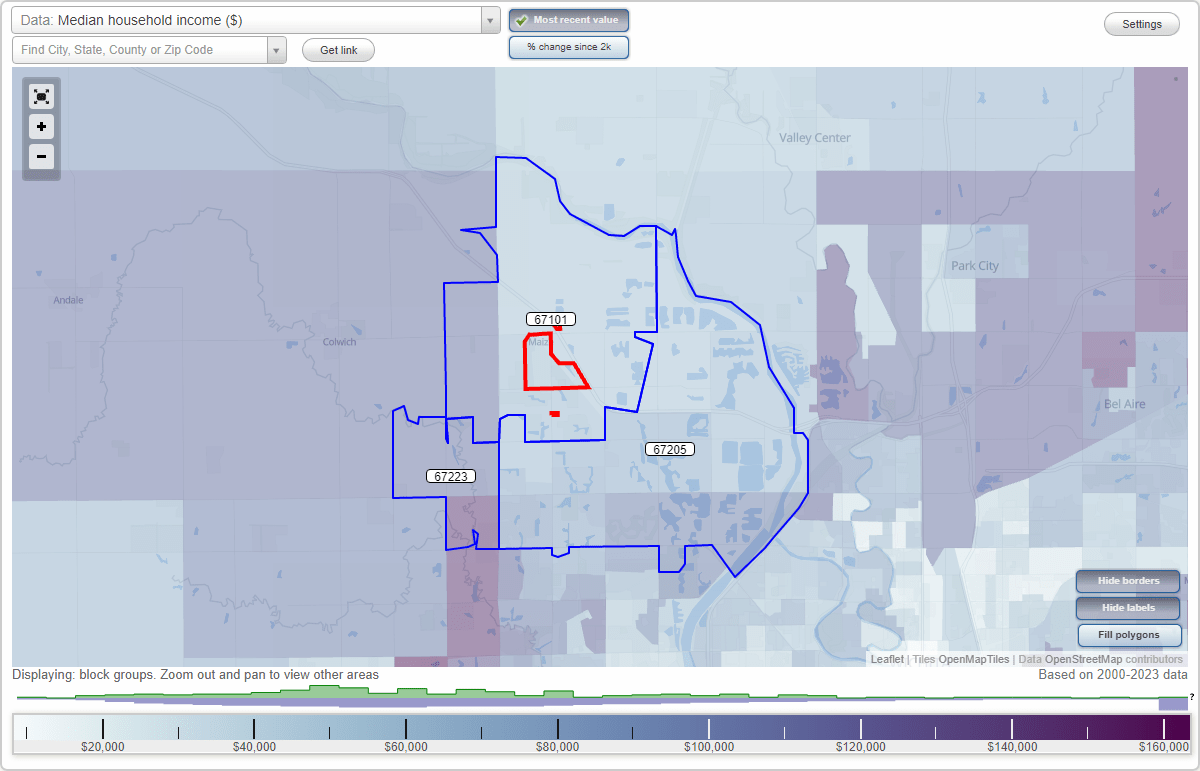 Maize, Kansas (KS) Zip Code Map Locations, Demographics list of zip