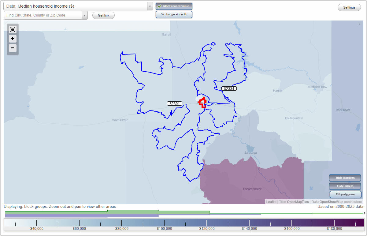 Rawlins, Wyoming (WY) Zip Code Map Locations, Demographics list of
