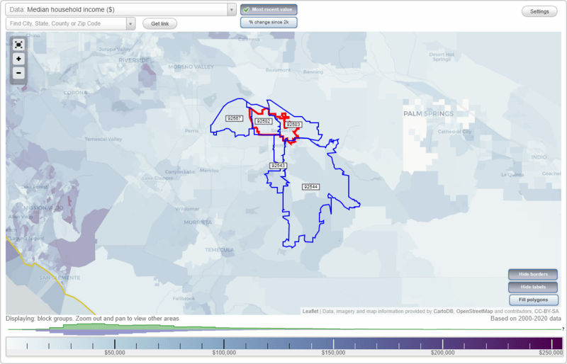 San Jacinto, California (CA 92583) profile population, maps, real