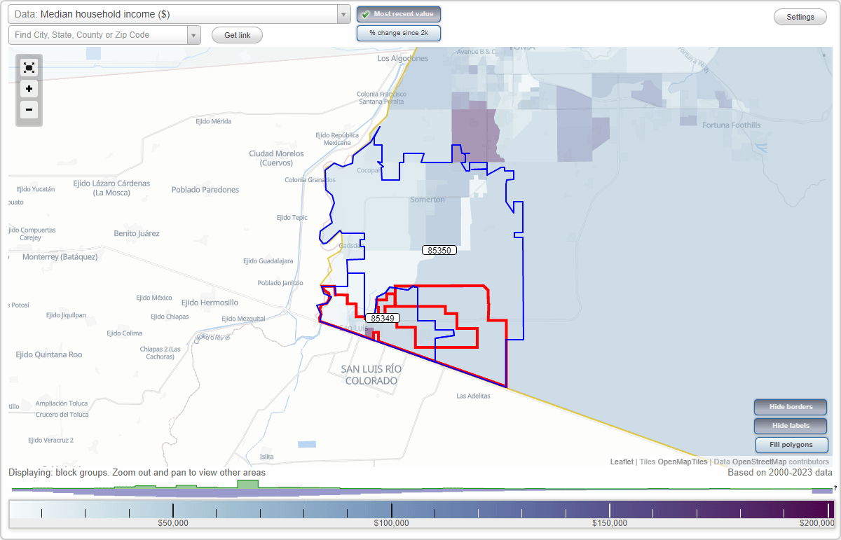 San Luis, Arizona (AZ) Zip Code Map Locations, Demographics list of zip codes
