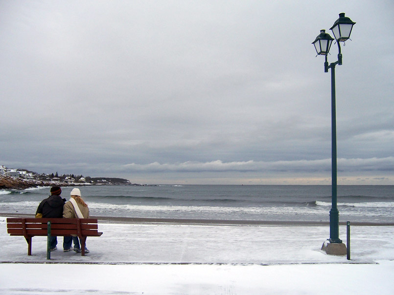 York, ME Beautiful snow covered York Beach, Maine. January '06. photo