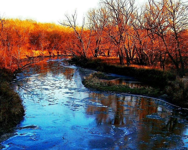 Spillville, IA Turkey River Sunset photo, picture, image (Iowa) at