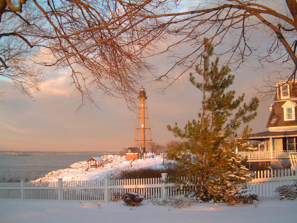 Marblehead, MA Marblehead Light in winter photo, picture, image