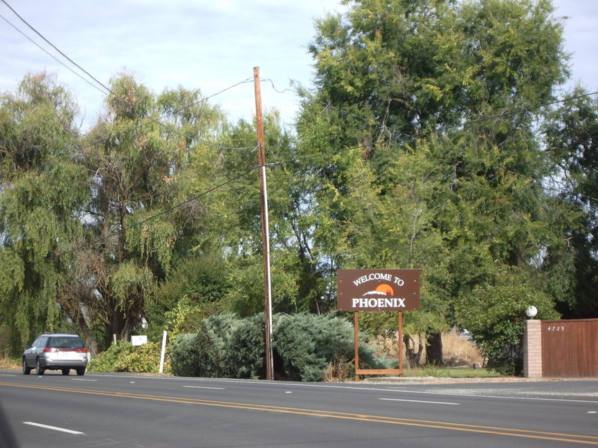 Phoenix, OR Phoenix city limits sign photo, picture, image (Oregon
