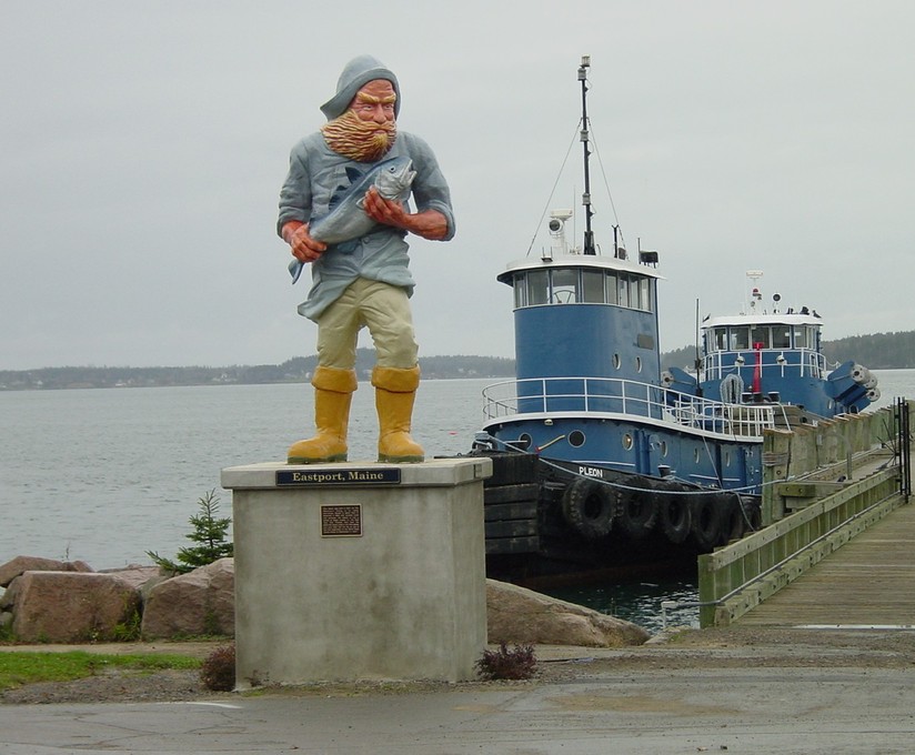 Eastport, ME Fisherman Statue on the Wharf, Eastport, Maine photo
