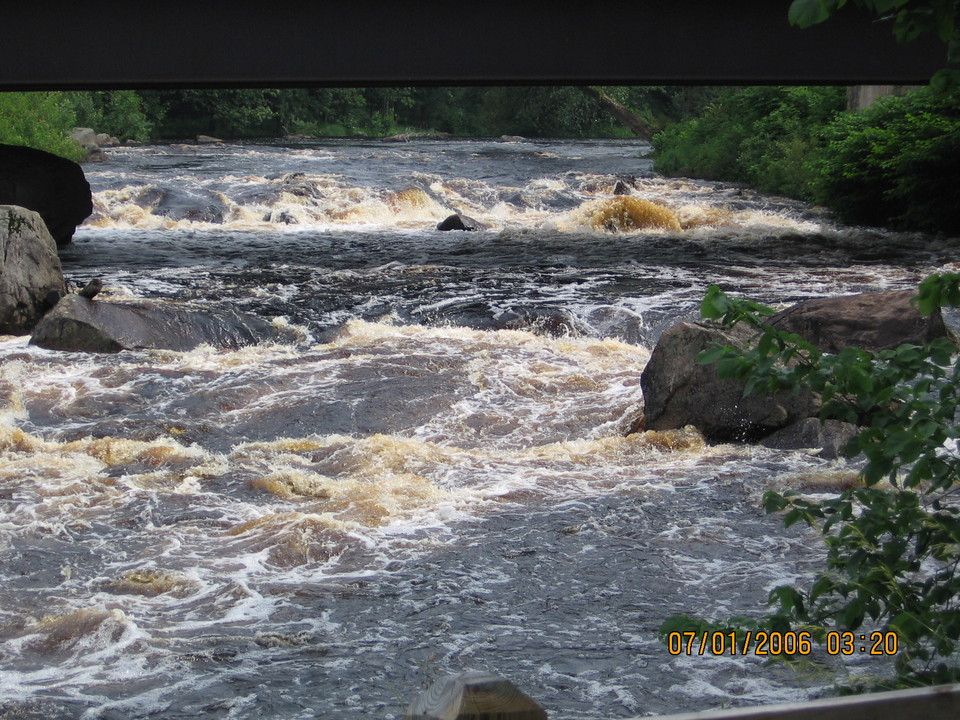 Harrisville, NY July 2006 view of rapids on Oswegatchie River from