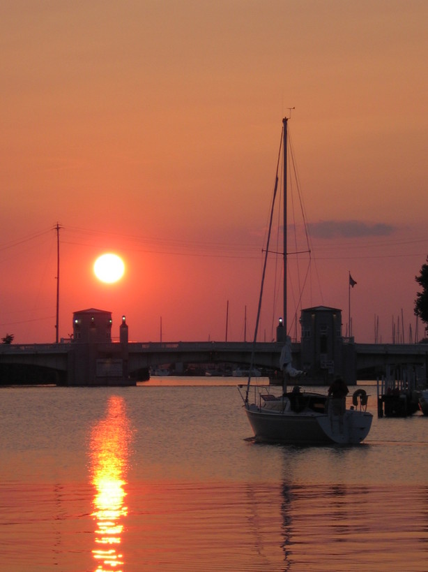 Port Clinton, OH A boat at sunset photo, picture, image (Ohio) at