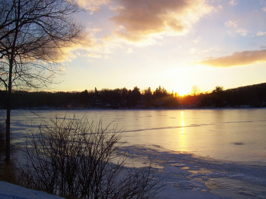 Lake Carmel, NY Sunset On Ice Lake Carmel N Y photo, picture, image