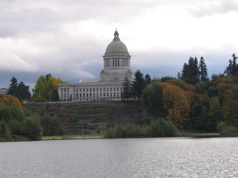 Olympia, WA Capitol Building across Capitol Lake photo, picture