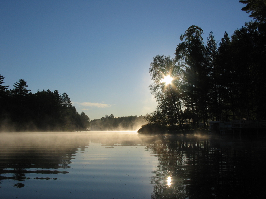 Lewiston, MI Cool Morning on Tee Lake photo, picture, image (Michigan