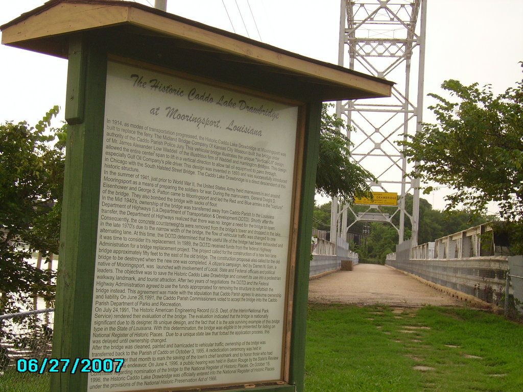 Mooringsport, LA Sign of Historic Drawbridge Mooringsport photo