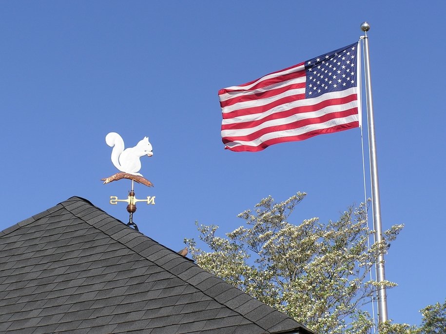 Brevard, NC Courthouse Gazebo with White Squirrel Weathervane, Dove