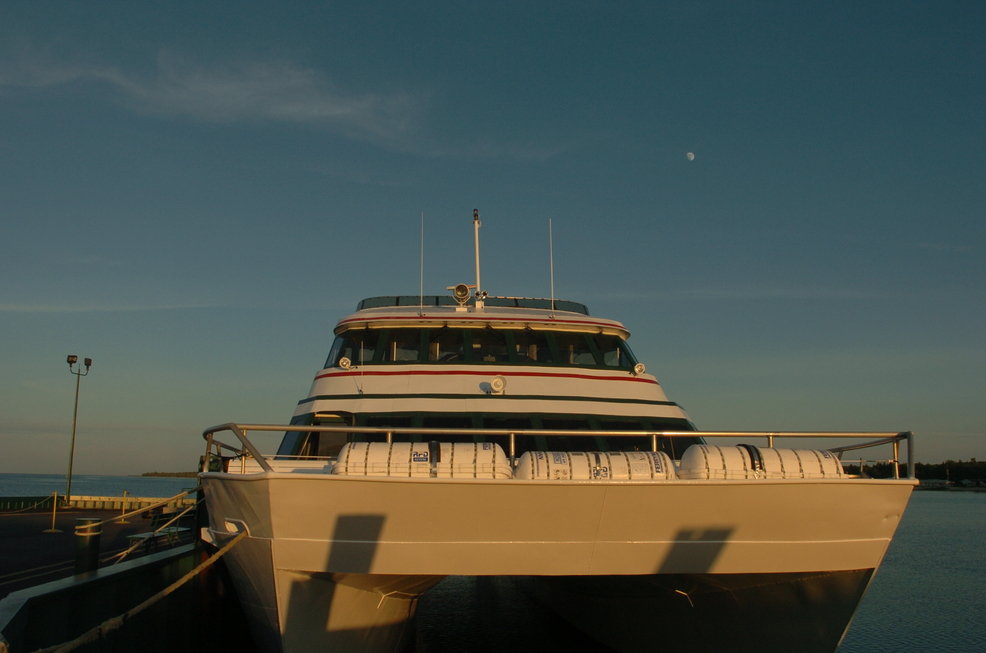 St. Ignace, MI A Mackinac Island ferry docking, on in St. Ignace